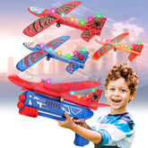 Fuwidvia front packaging showing three colorful foam gliders and launcher, ready for play