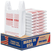 Fuxury front packaging showing 500-count thank you bags and branding for easy storage benefit