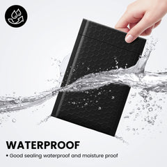 Fuxury mailer held in hand to show 4x8 inch scale and lightweight benefit
