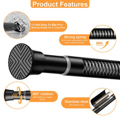 fvonzn installed as a shower curtain rod in bathroom, rust-resistant reliability benefit