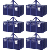 FYGRIP front view of six dark blue moving bags showing capacity and uniform look