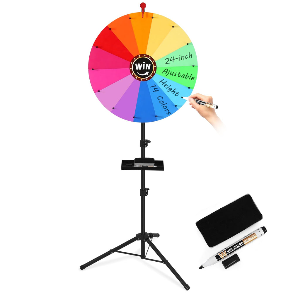 GADFISH front view of assembled prize wheel showing full colorful face and stand benefit: attention-grabbing display