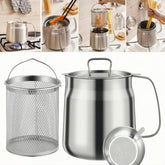 GADO front view of 68oz oil pot showing capacity and finish, for organized oil storage