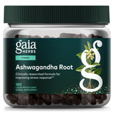 Gaia Herbs bottle front packaging showing product name and vegan capsules benefit