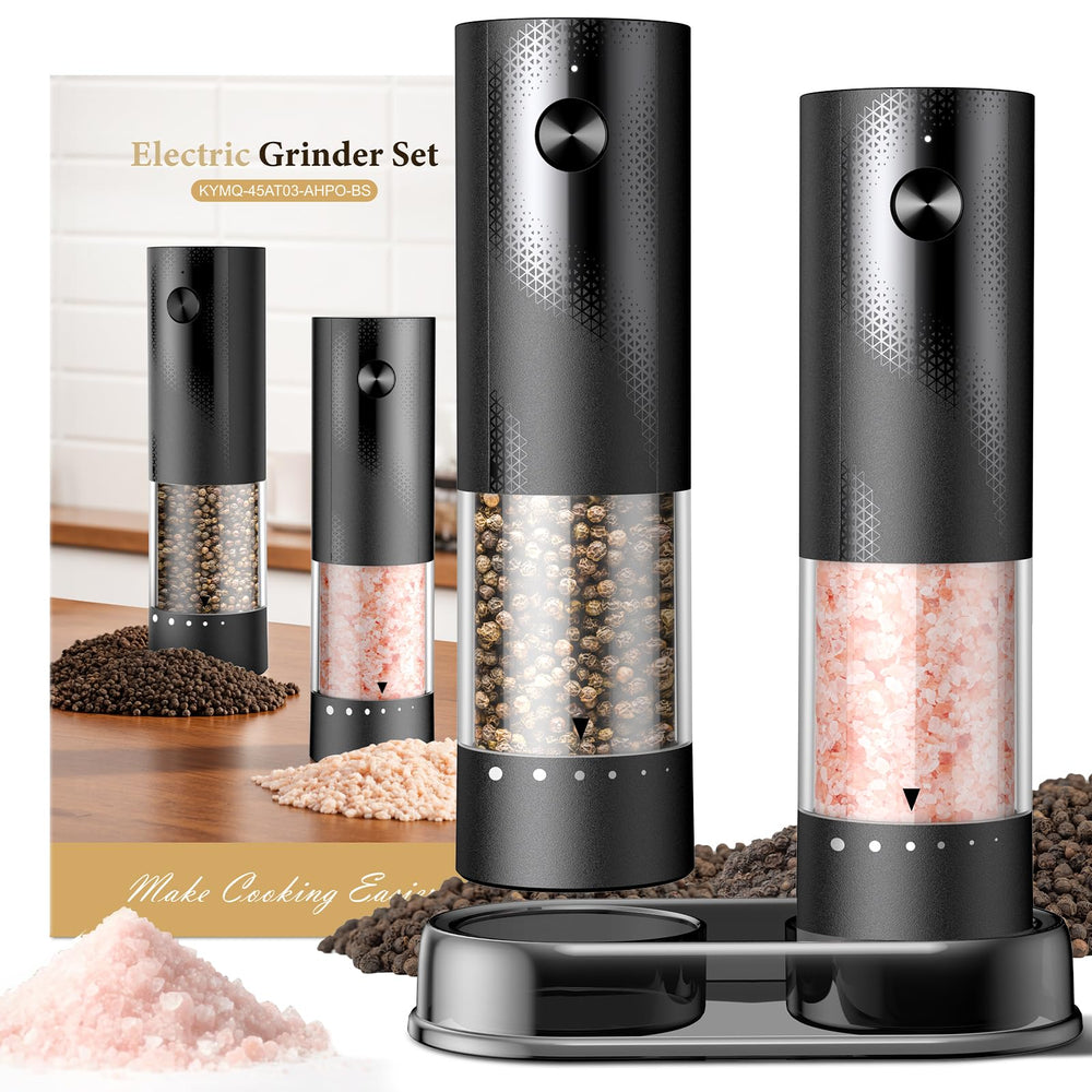 Gaivis electric grinder pair front view showing sleek black design and convenience