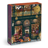 Galison box front showing the gilded bookstore scene and included insert for guidance