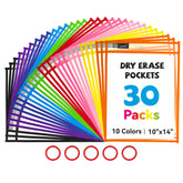 GAMENOTE front packaging showing 30-pack colorful reusable pockets and included rings for organization