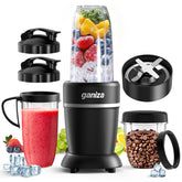 Ganiza front view showing compact blender and sleek base for powerful blending