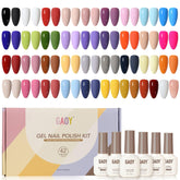 GAOY front packaging showing 42-piece gel polish kit and included bottles benefits complete set