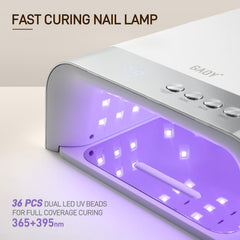 GAOY lamp interior large 6.2x6.2-inch cavity visible for even coverage and long nails