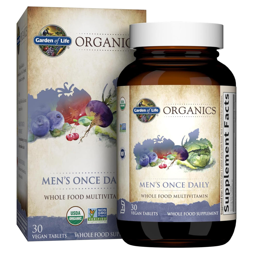 Garden of Life front packaging showing mykind men's once daily benefits