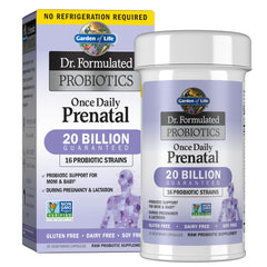 Garden of Life front packaging showing prenatal probiotics for easy identification and confidence