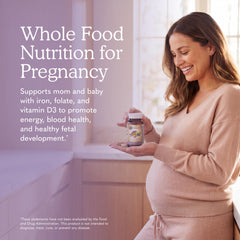 Garden of Life prenatal tablet close-up demonstrating size and texture