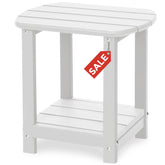 GARDENSTAR front view of Adirondack side table showing sturdy, weatherproof surface