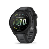 Garmin Forerunner 165 front display showing run metrics for clear visibility