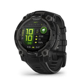 Garmin Instinct 3 AMOLED front display showing time and widgets for clear readability