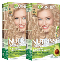 Garnier Nutrisse front packaging showing product benefits and shade