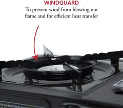 Gas One stove packed in included carrying case for protected transport