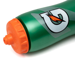 Gatorade self-sealing valve close-up highlighting no-spill advantage
