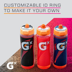Gatorade Gx bottle with formula pod being inserted to customize flavor and electrolytes