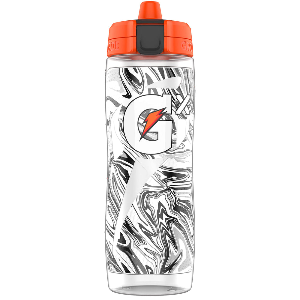 Gatorade Gx front view showing 30 oz capacity and marble black finish for durable hydration