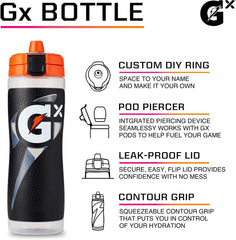 Gatorade Gx marble blue close-up of flip cap and high-flow valve for leak prevention