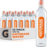 Gatorade water front packaging showing 12 pack and electrolyte benefit