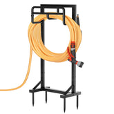 GAVISCITY front view of assembled hose holder showing stable storage benefit