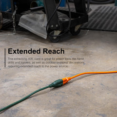 GE cord jacket texture detail showing heavy-duty PVC insulation resisting abrasion and moisture