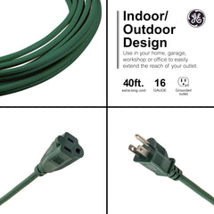 GE molded plug close-up highlighting strain relief and durable construction for long-lasting connections