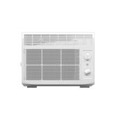 GE front view showing compact white air conditioner cooling a small room