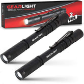 GearLight S100 front view showing compact pen light with white beam benefit