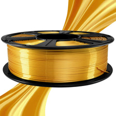 Geeetech silk PLA printed statue in gold displaying high sheen and fine detail