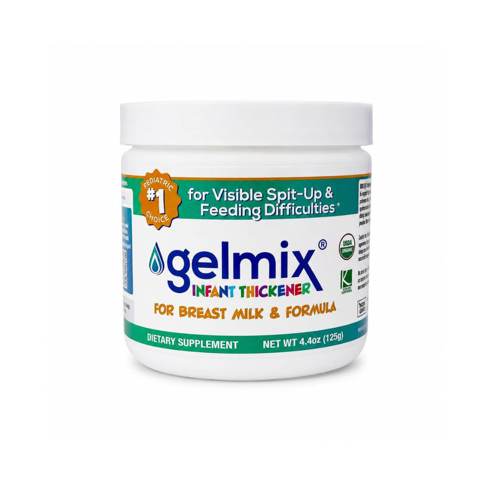 Gelmix front packaging jar showing label and included scoop for easy identification and use