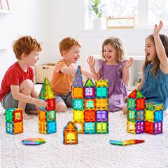 Child holding Gemmicc tiles to show scale and easy handling