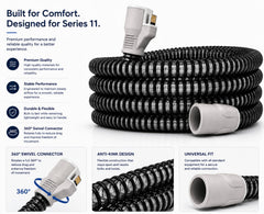 Generic brand tube in use on bedside setup demonstrating tangle-free sleeping benefit