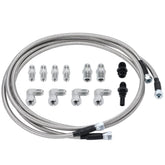 Generic front view of 6AN 70in hose showing overall length and braid, durable protection