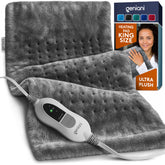 GENIANI front view of 12x24 heating pad showing plush surface and shape for comfort