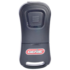 Genie remote front view showing compact design and one-button ease