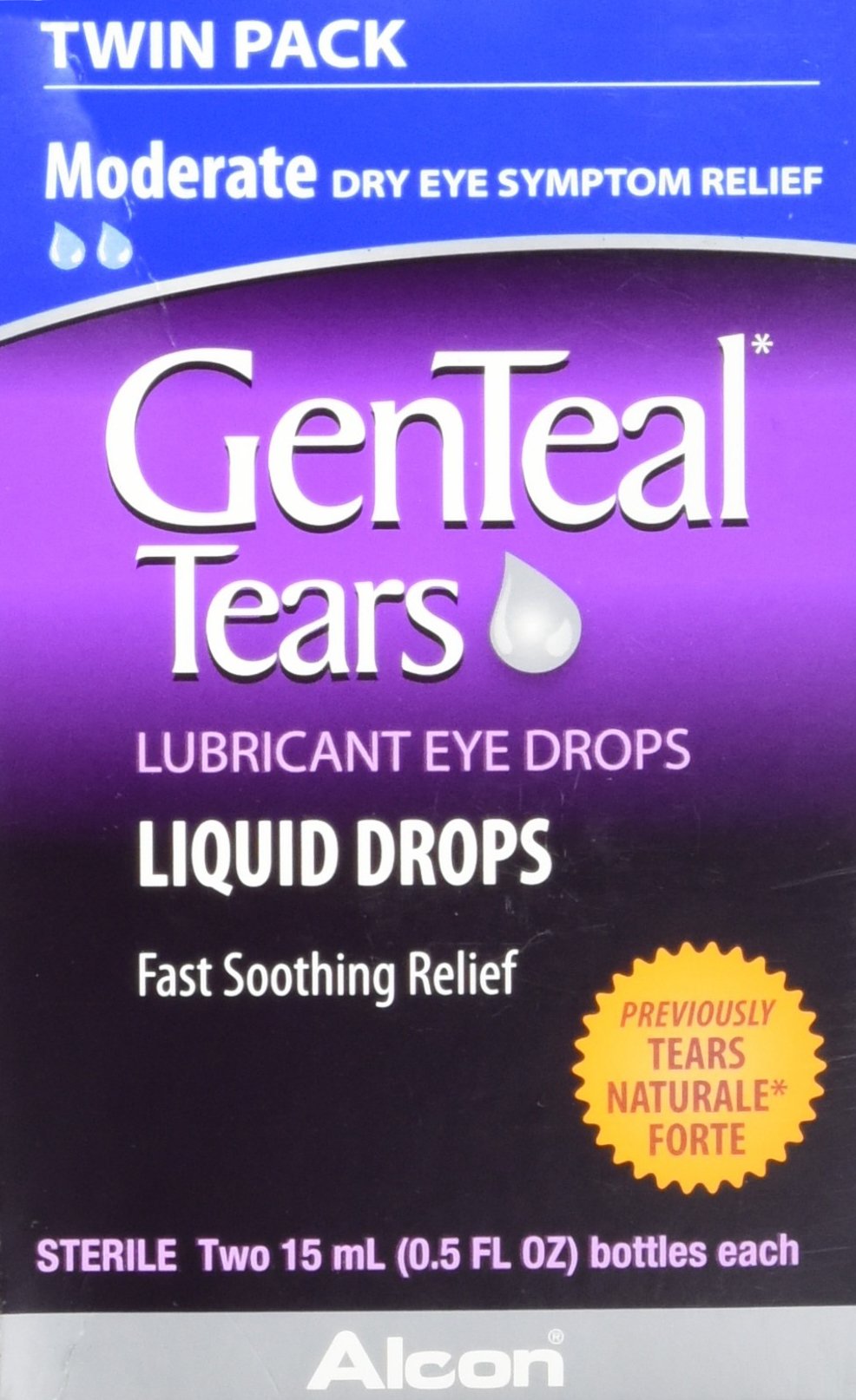 GenTeal front packaging twin pack shows size and quick relief benefit