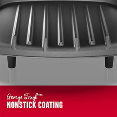 George Foreman GR10B removable drip tray detail showing grease capture and simple washing