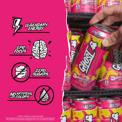 GHOST Bubblicious label ingredients close-up showing full-disclosure doses benefit