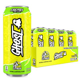 GHOST citrus front packaging showing 12-pack and bold branding for convenience