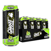GHOST can front view showing Electric Limeade flavor and zero sugar benefit