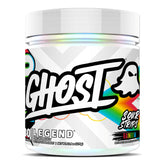 GHOST Legend front tub showing label and Sour Strips flavor for clear product ID and appeal