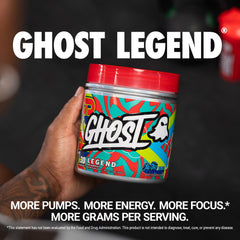 GHOST Legend label close-up highlighting disclosed ingredient doses for informed choices
