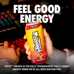 GHOST Strawbango label close-up showing ingredient transparency benefit