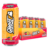 GHOST Strawbango front packaging showing bold logo and flavor benefit