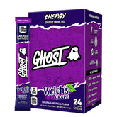 GHOST Welch's Grape front packaging showing 24 sticks and branding benefit convenience