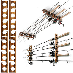 Ghosthorn front view of wooden rod rack showing organized rods and neat storage